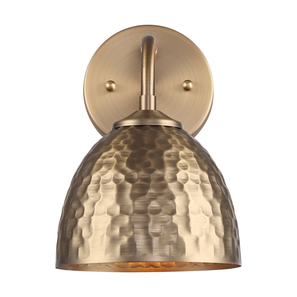 Golden Lighting Shepard 1-light Wall Sconce in Modern Brass and Modern Brass shade
